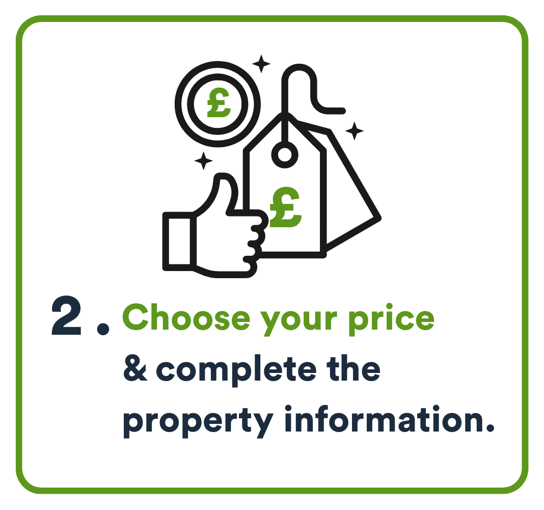Choose your price & complete the property information